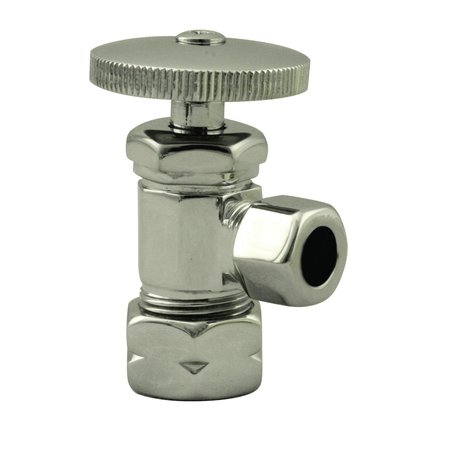 WESTBRASS Round Handle Angle Stop Shut Off Valve 1/2-Inch Copper Pipe Inlet W/ 3/8-Inch Compression Outlet in D105-05